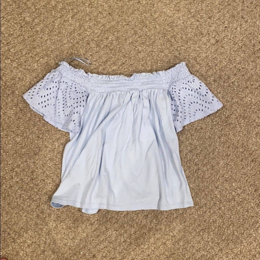 Baby blue off the shoulder top